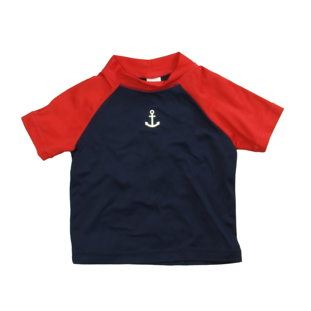 Janie and Jack Boys Navy | Red Rashguard size: 3-6 Months